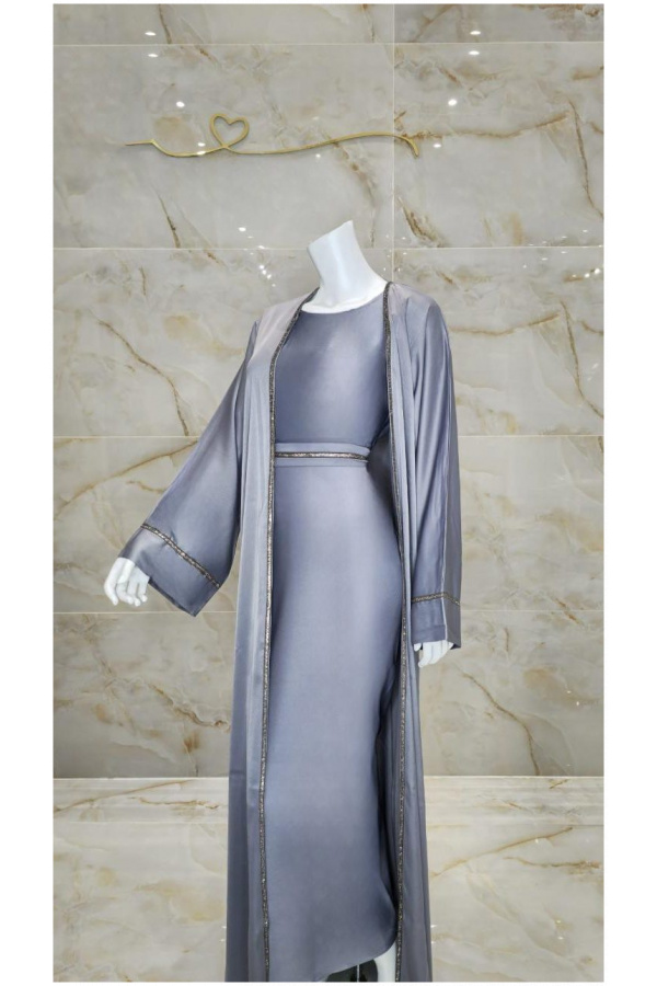 Abaya Grey Diamante